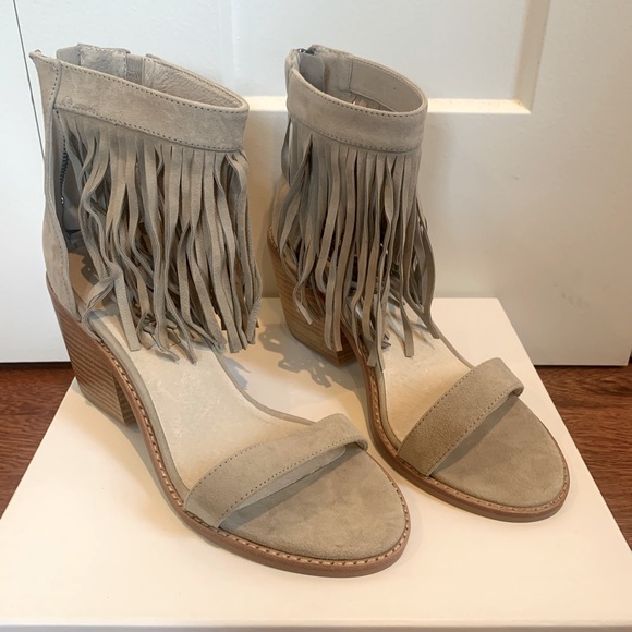 SOL SANA TOBI FRINGE HEEL - BEIGE size 39 - Picture 2 of 5